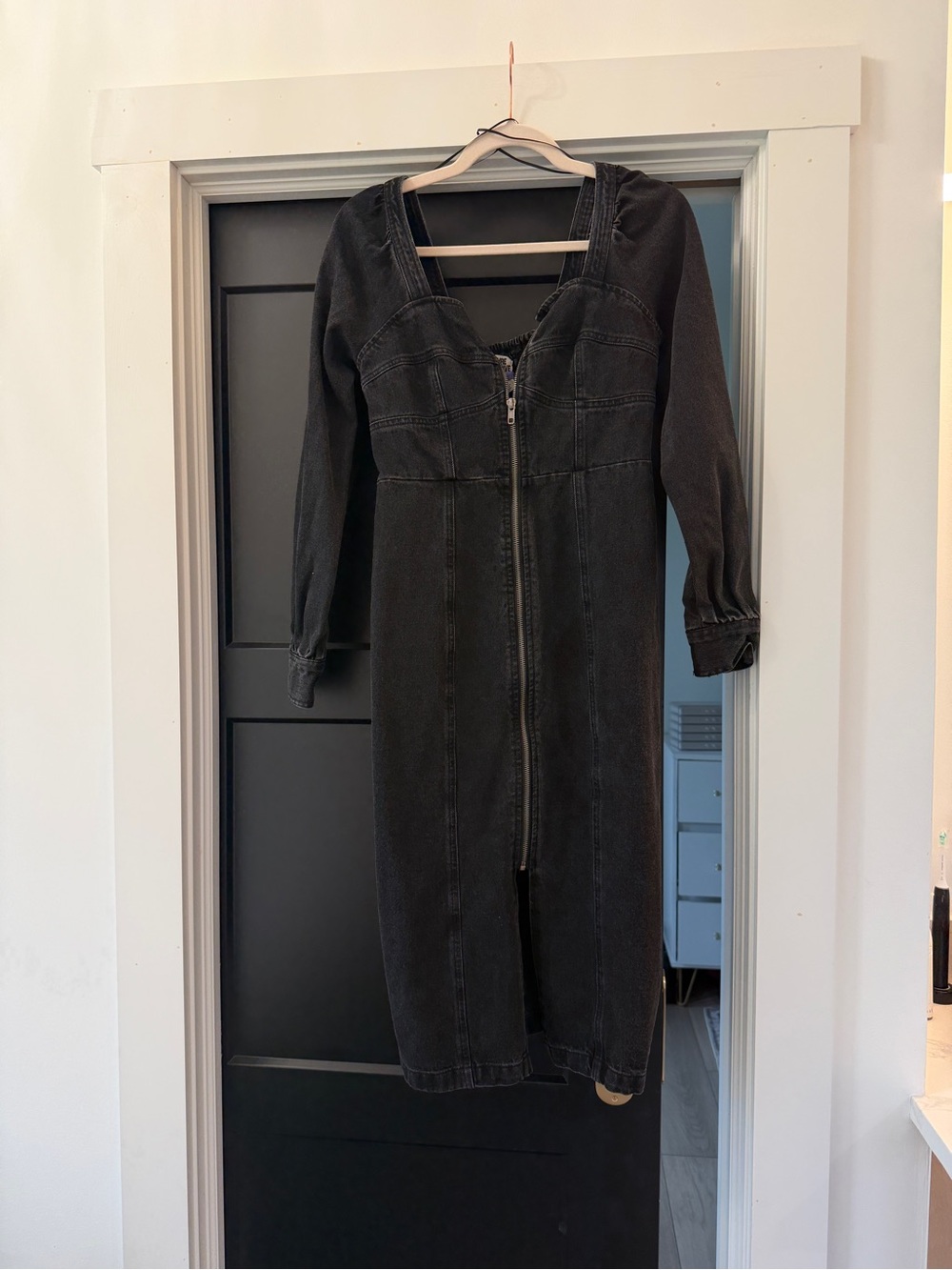 Women's Black Zip-Front Dress